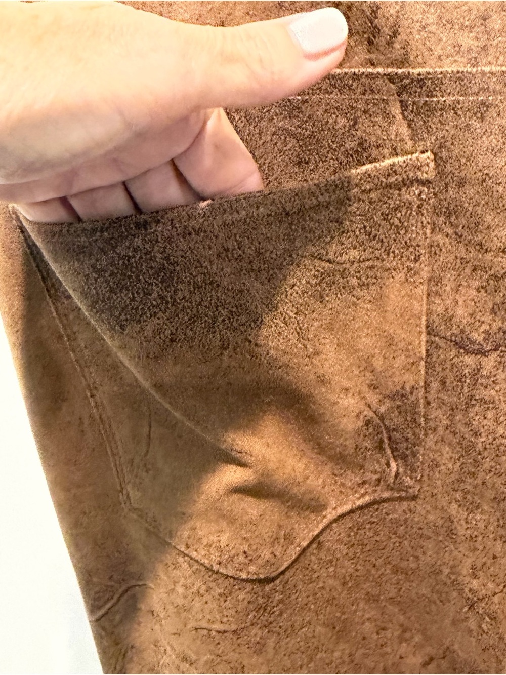Chico's Ponte 5 Pocket Slim Straight Suede-Like Brown Pant Jeans Women 14 (2.5) - Picture 1 of 6